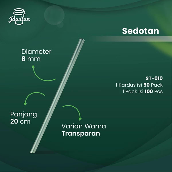 Sedotan Transparan 6mm x 20cm - Jawilan