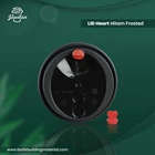 Tutup Gelas Plastik Minuman LID Heart Hitam Frosted 1