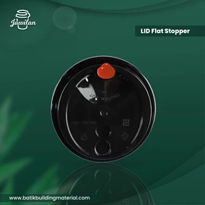 Tutup Gelas Plastik LID Flat Stopper Hitam + Merah