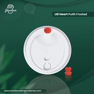 Tutup Gelas Plastik Minuman LID Heart Putih Frosted